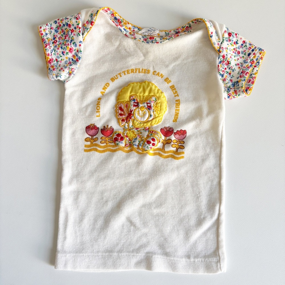 Popsicle Kids Vintage Lion Butterfly Floral Retro Cottagecore Graphic T-Shirt 2T